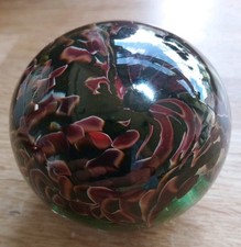 Beautiful Handmade Signed Adrian Sankey Glass Multicoloured Paperweight