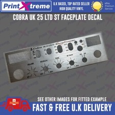 COBRA UK 25 LTDST cb radio faceplate bezel Decal Sticker BRUSHED ALUMINIUM VINYL