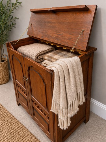 Vintage oak record player - oak,