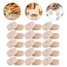 30 Pcs Wooden Car Wheels Small