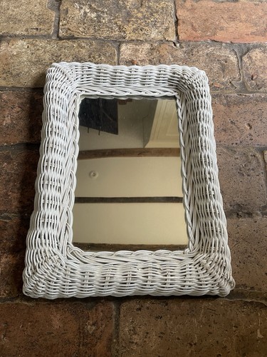Vintage white wicker - wicker, wall
