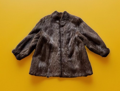 Beaver fur coat brown - fur,