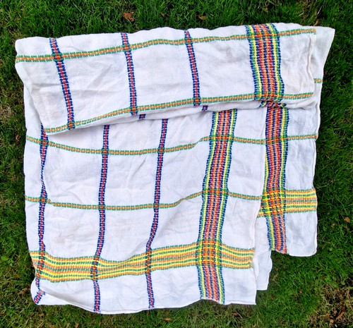 Retro linen white check - retro,