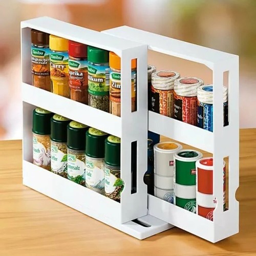 Plastic rotating spice rack - plastic,