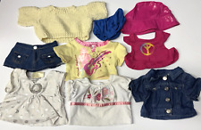 BUILD A BEAR 9 x Cloths Bundle, jumper, Swim Shorts, Skirt, Hat Tops Denim Shirt
