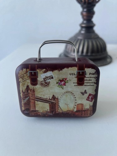 Vintage storage small tin - storage,