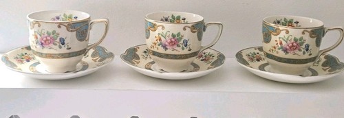 Vintage floral cups - vintage, sausers