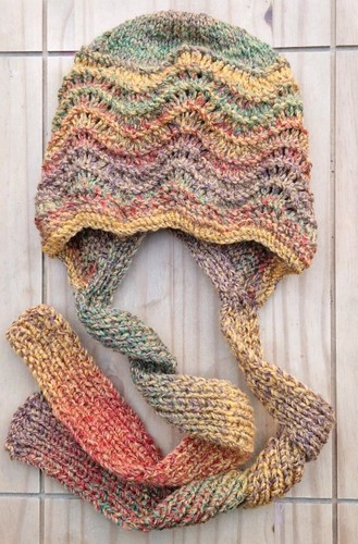 Knitted adult size lace - lace, bonnet
