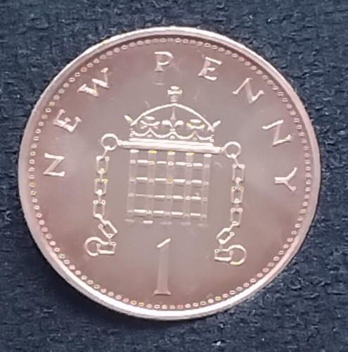 1971 proof crowned - 1p,