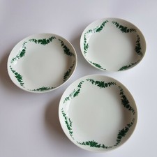 Furstenberg porcelain plates set x3 white green seasonal 11cm vintage Germany