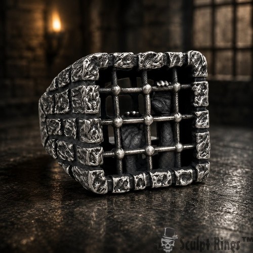 Gothic prison cage ring - gothic,