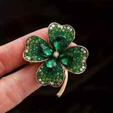Shiny Rhinestone Clover Zinc
