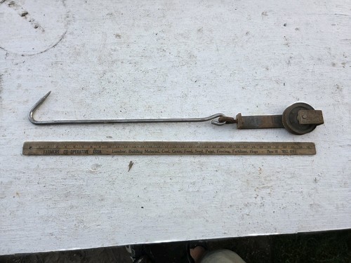 Vintage butcher meat hay - hay, hook