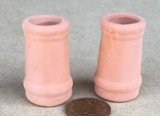 Dolls House Terracotta Chimney Pots 2 Plant 3.5cm 1:12 Scale 661 tumdee
