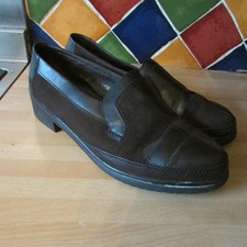 Rohde ladies brown leather slip on shoes size 6.5 fab cond