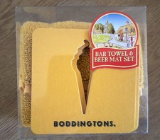 Vintage  Boddingtons  Bar  Towel  and  Beer  Mat  Set.