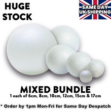 Mixed SOLID POLYSTYRENE FOAM BALLS 1x  60mm 80mm 100mm 120mm 150mm 170mm 