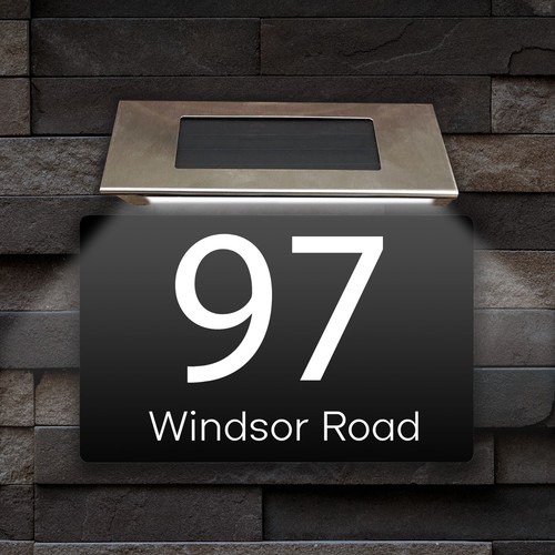 House number plaques solar - plaques,