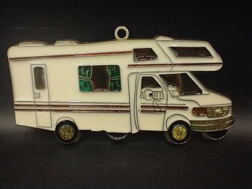Stained glass camping camper - stained,