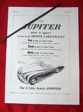 JOWETT JUPITER MONTE CARLO RALLY SUCCESS 1951 ORIGINAL VINTAGE ADVERT