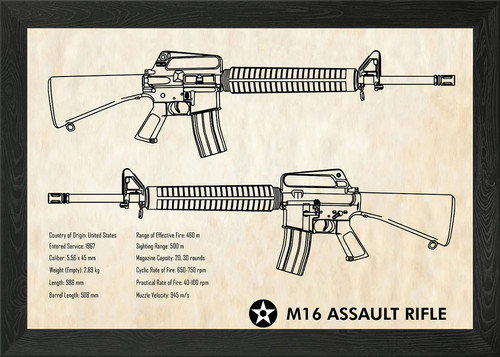 M16 assault rifle black - m16,