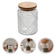  Household Tea Canister Convenient Storage Canister Retro Glass Canister Kitchen