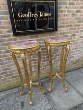 Pair Rouge Marble Jardiniere