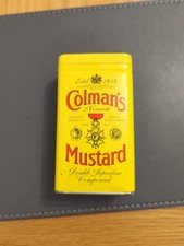 Colman’s Mustard Metal Tin with plastic lid. Original Vintage 
