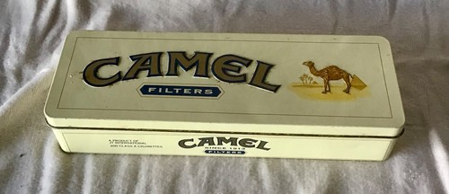 Vintage camel cigarette tin - cigarette,
