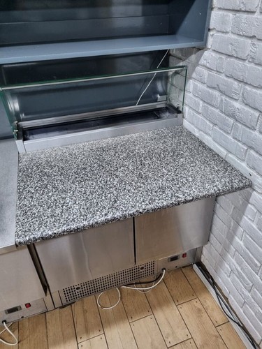 Two door fridge with granite - door,