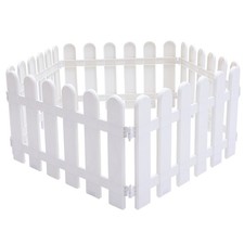 5pcs Garden Picket Fence Plastic White Edgings Decorative Landscape Path Panels