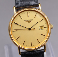 [Near MINT] Longines Grand Classic L4.636.2 33mm Gold Date Quartz Men's Watch