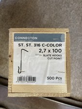 SLATE HOOK  2.7mm x 100mm STAINLESS STEEL BOX SIZE 500 roofing roof slates 