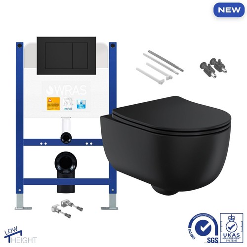 Black wall hung toilet - wall,