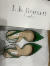 L.K.Bennett Mint Leaf Suede Larissa  Slingback  Court Shoes RRP £195