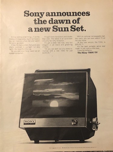 1968 sony 720u - sony, tv