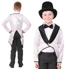 CHILDS SILVER SEQUIN TAILCOAT