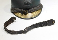 Adrian officer helmet braided chin strap dark brown leather.