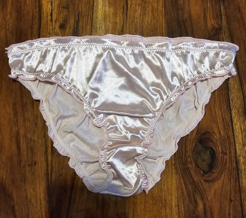Pink satin knickers - satin,