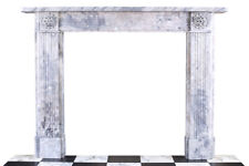 Large Double-Slip Georgian Carved Fireplace in Italian Grey Bardiglio Marble