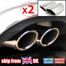 UK 2X Exhaust Muffler Tip Tail Pipe Trim For Audi A1 A3 8p A4 B8 Q5 1.8t 2.0t UK