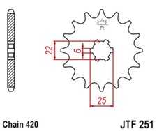 FRONT SPROCKET JT 255 16 HONDA
