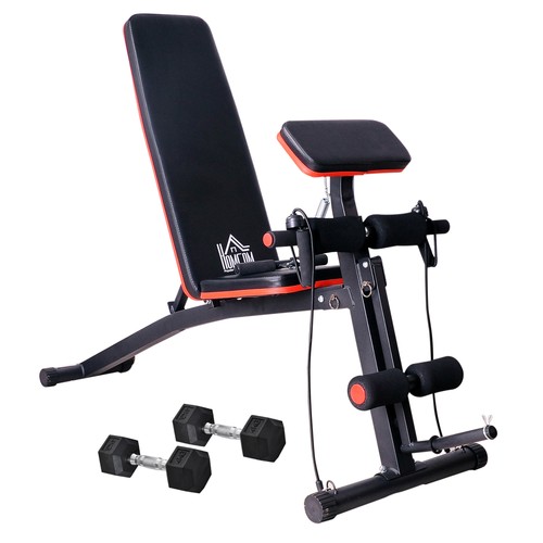 Homcom foldable dumbbell bench - dumbbell,