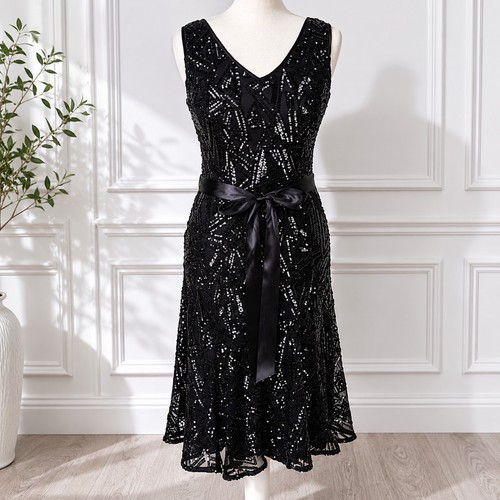 Quiz black sequin beaded - black,
