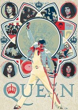 Home Wall Art - Poster Print - QUEEN ICONIC FREDDY MERCURY - A0 A1 A2 A3 A4