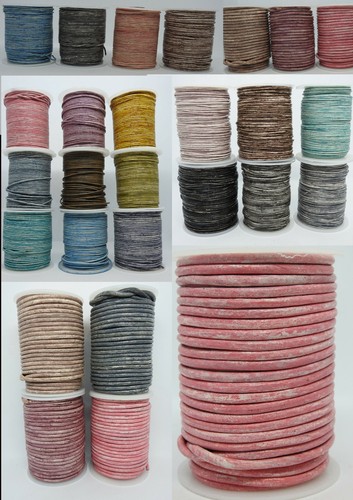 Leather cord round vintage - cord,