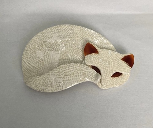 Vintage lea stein cat - stein, brooch