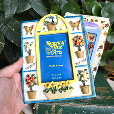 Vintage Photo Frame Regency Fine Arts Topiary Floral Country Cottage 