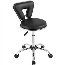 Salon Stool Rolling Swivel Chair with Wheels for Nail Tech/Tattoo/Massage, Black