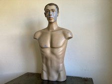 Vintage Italian Distressed Fibreglass Retail Fashion Head & Torso Male Mannequin
